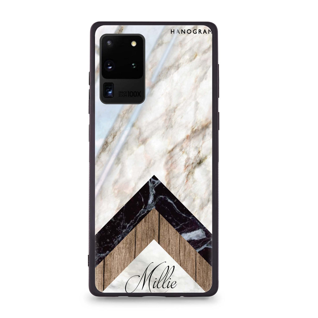 Marble & Wood Samsung Glass Case