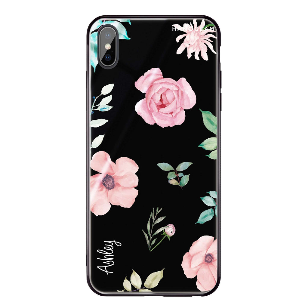 Rose Flower iPhone X Glass Case