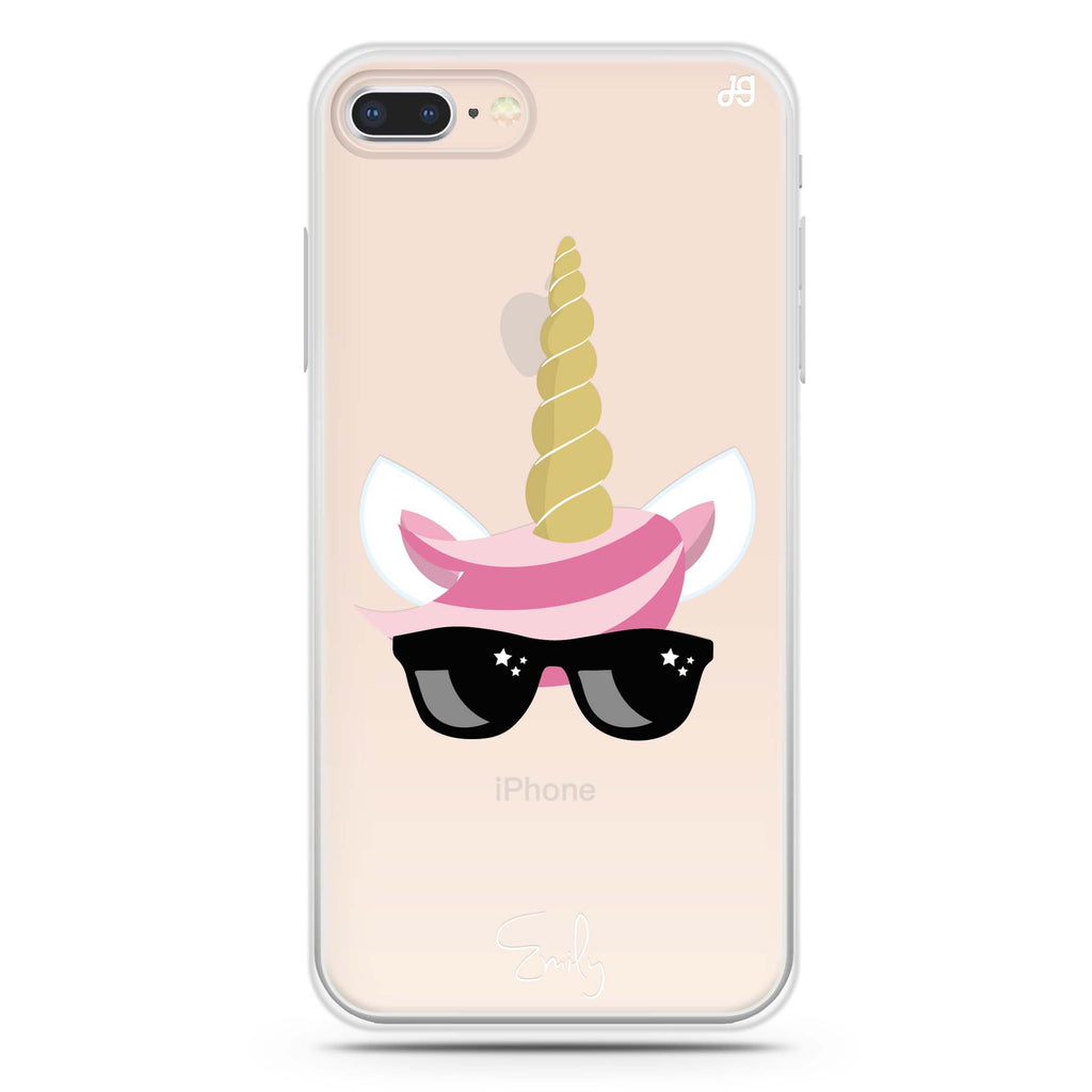 Cute Sunglasses unicorn iPhone 7 Plus Ultra Clear Case