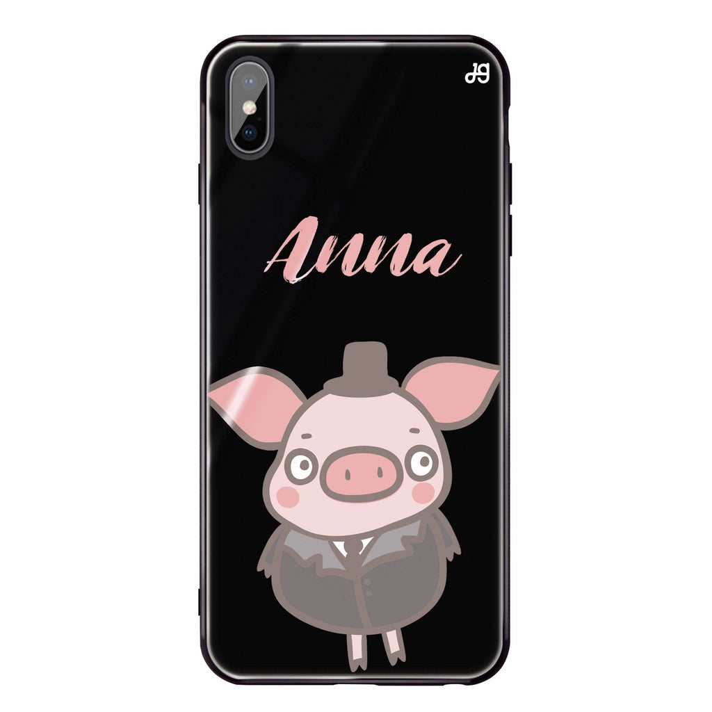 Funny Piggy iPhone XS Glass Case