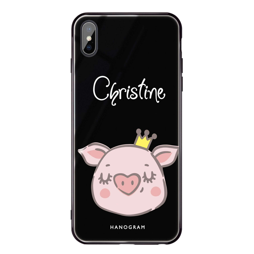 Piggy Queen iPhone X Glass Case