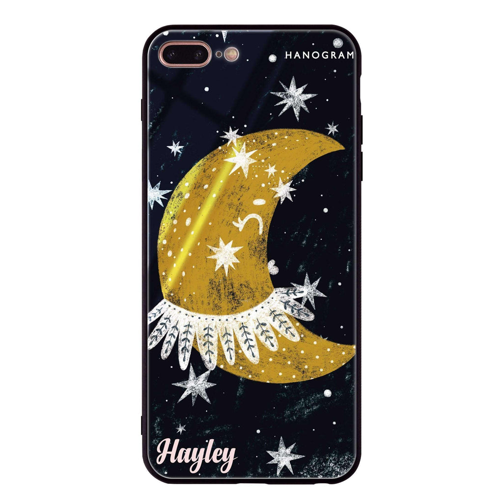 Cute Half Moon iPhone 7 Plus Glass Case