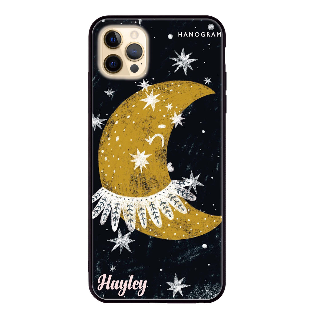 Cute Half Moon iPhone 12 Pro Glass Case