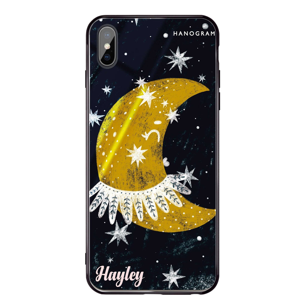 Cute Half Moon iPhone XS Glass Case
