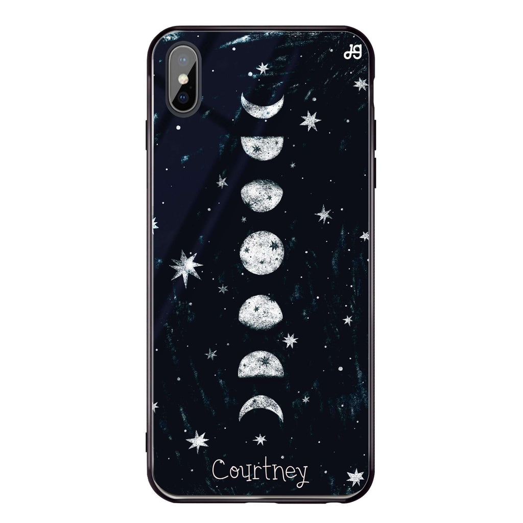Phases of the moon iPhone XS Glass Case