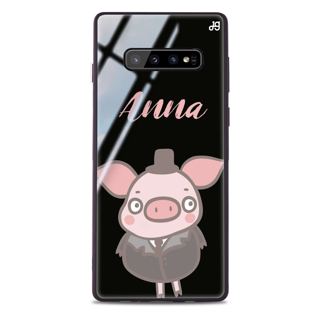 Funny Piggy Samsung S10 Plus Glass Case