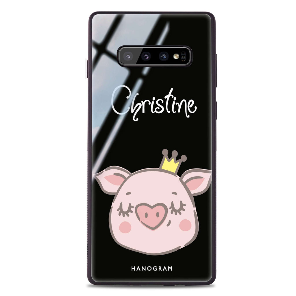Piggy Queen Samsung S10 Plus Glass Case