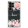 Forever Love Rose personalized name Samsung Galaxy S26/S25/S24/S23/S22 Ultra ultra clear case, transparent design, main view
