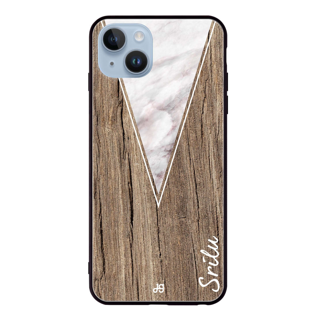 Marble & Wood II iPhone 14 Plus Glass Case