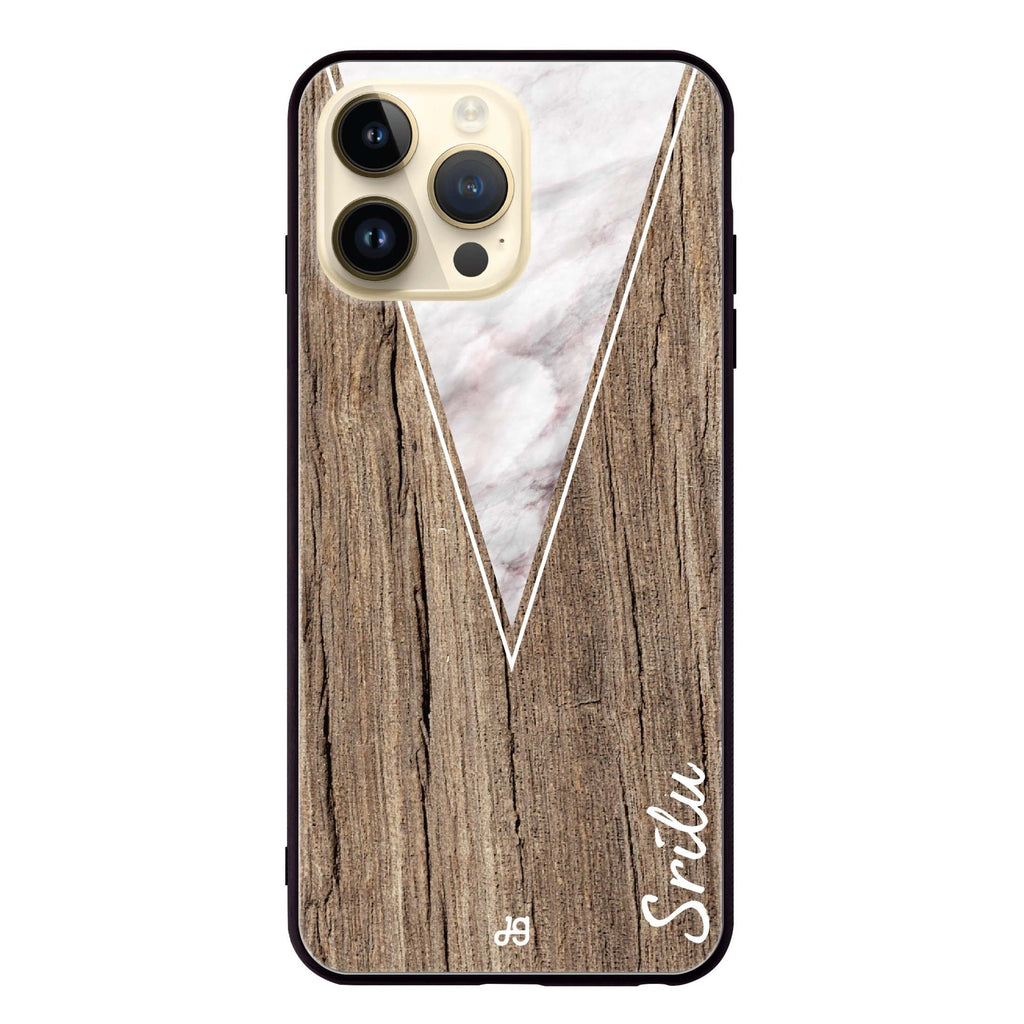 Marble & Wood II iPhone 13 Pro Max Glass Case