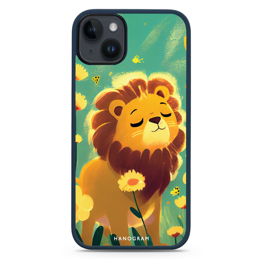 Lion in the garden iPhone 14 Plus MagSafe Compatible Impact Guard Bumper Case