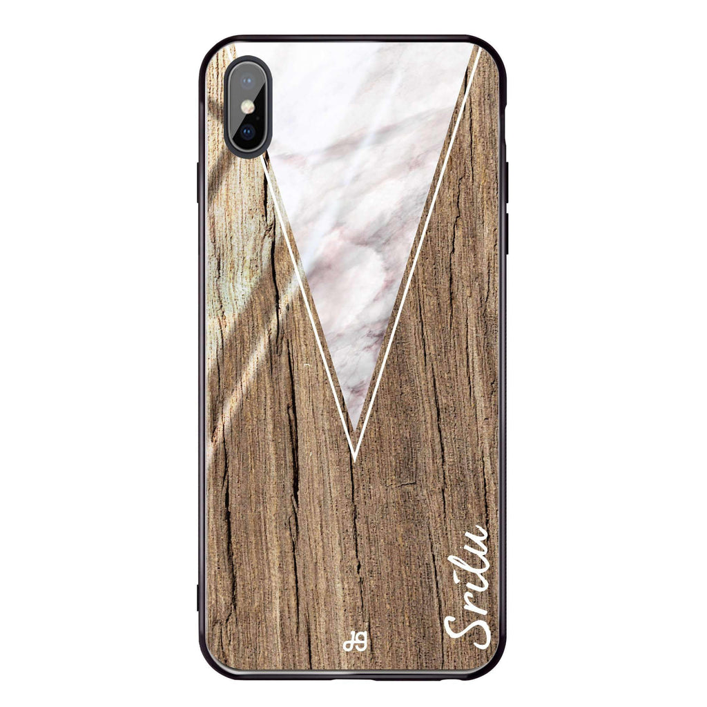 Marble & Wood II iPhone X Glass Case