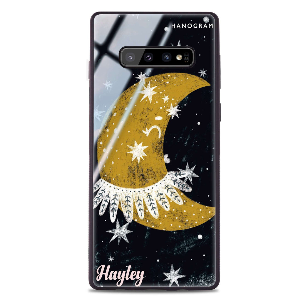 Cute Half Moon Samsung S10 Plus Glass Case