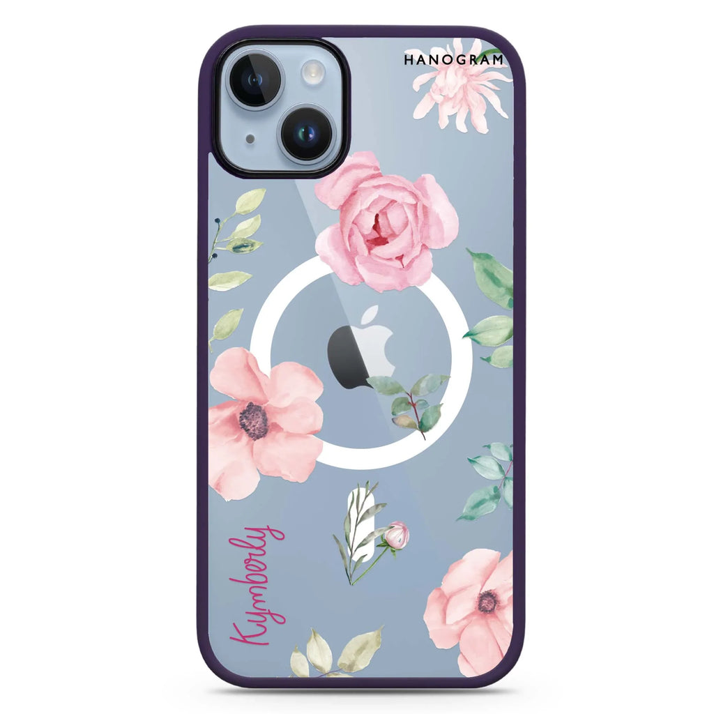 Rose Flower iPhone 14 Plus MagSafe Compatible Impact Guard Bumper Case