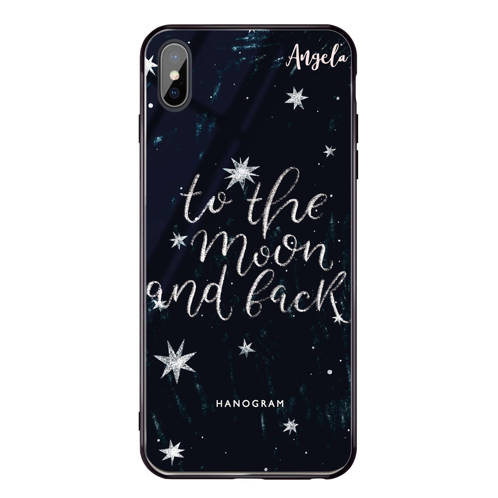 To the moon and back iPhone XS Glass Case