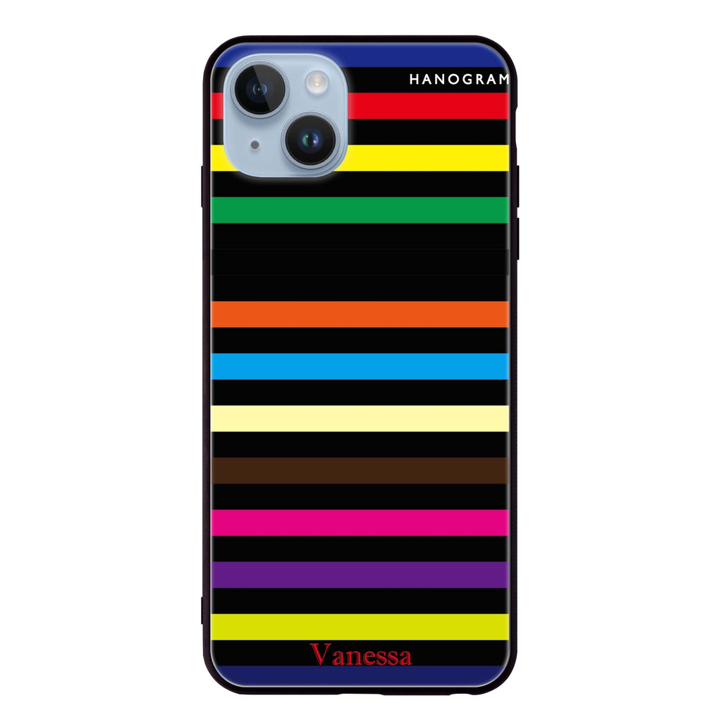 colorful stripe iPhone 14 Plus Glass Case