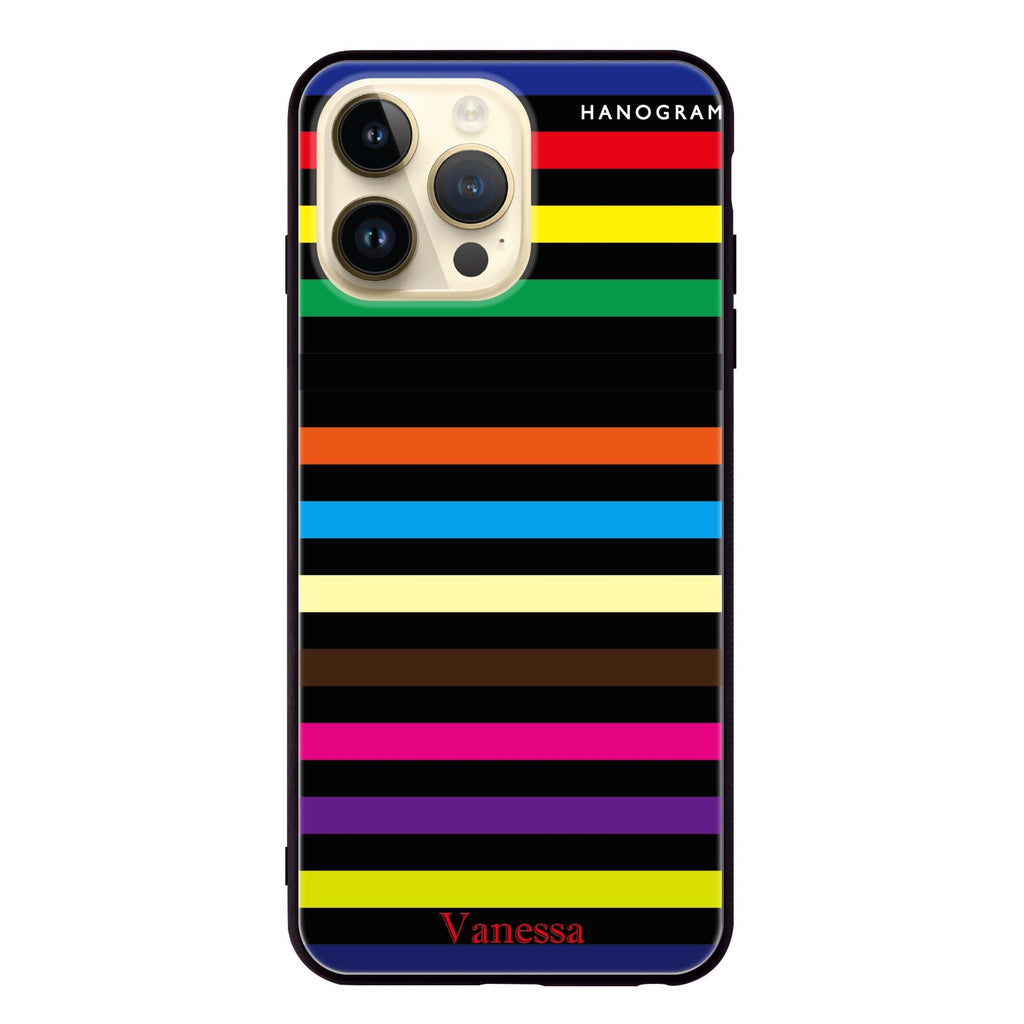 colorful stripe Glass Case