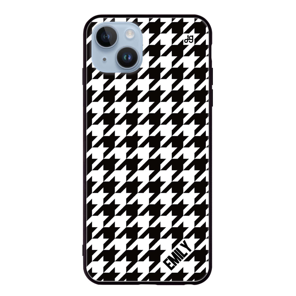 Houndstooth iPhone 14 Plus Glass Case