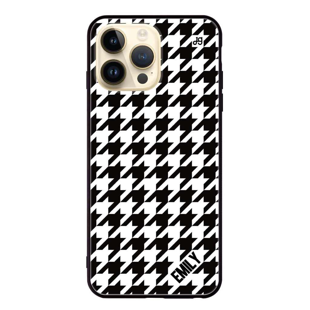 Houndstooth iPhone 13 Pro Glass Case