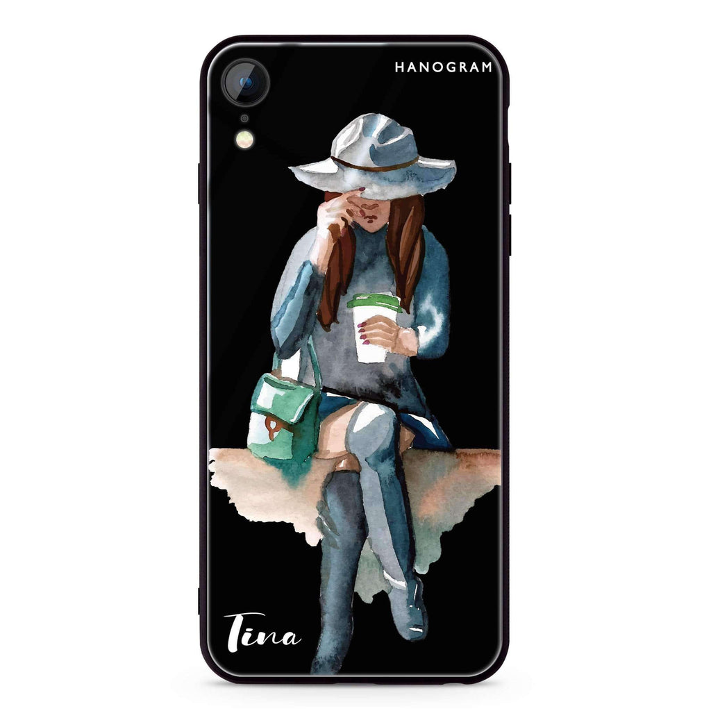 Coffee Girl iPhone XR Glass Case