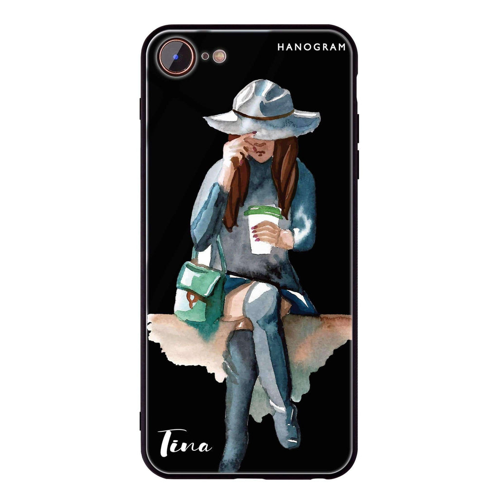 Coffee Girl iPhone 8 Glass Case
