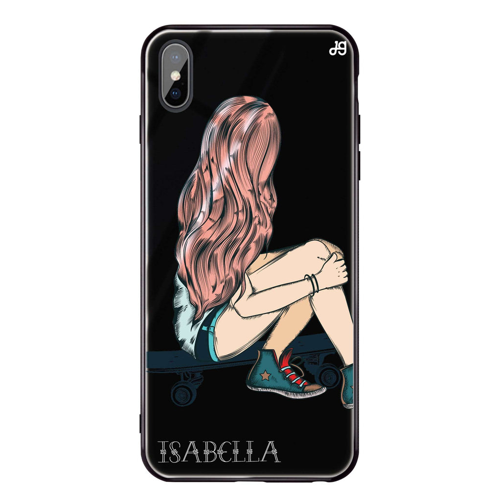 Skater Girl iPhone XS Max Glass Case