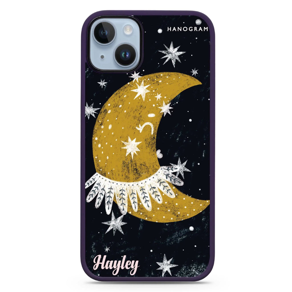 Cute Half Moon iPhone 14 Plus MagSafe Compatible Impact Guard Bumper Case
