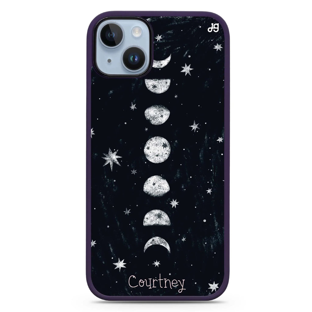 Phases of the moon iPhone 14 Plus MagSafe Compatible Impact Guard Bumper Case