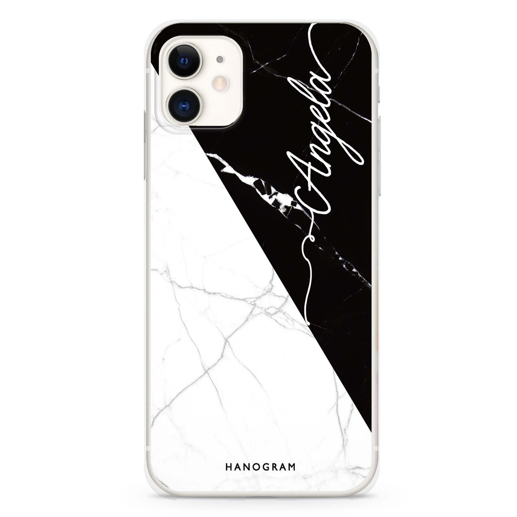 Black And White Marble iPhone 11 Soft Clear Case
