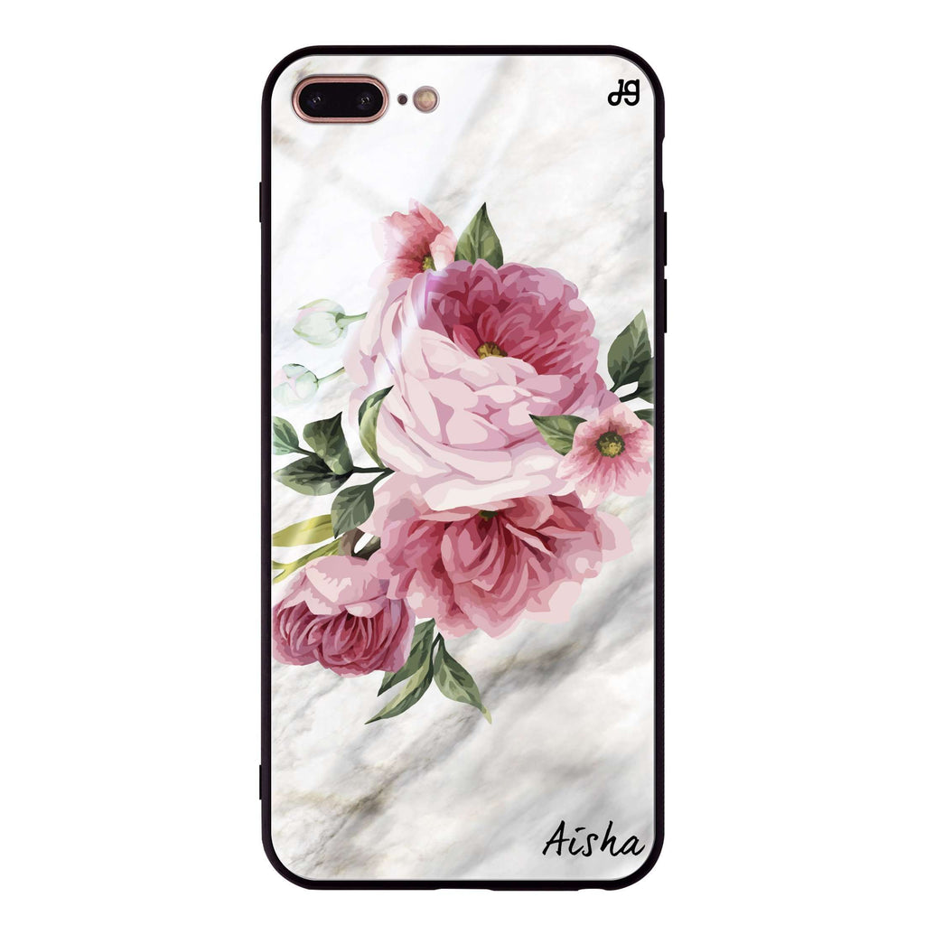 Floral & Marble iPhone 8 Plus Glass Case