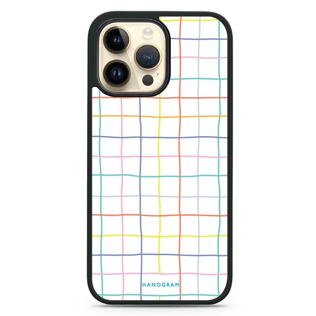 Colourful Checked Pattern MagSafe Compatible Impact Guard Bumper Case