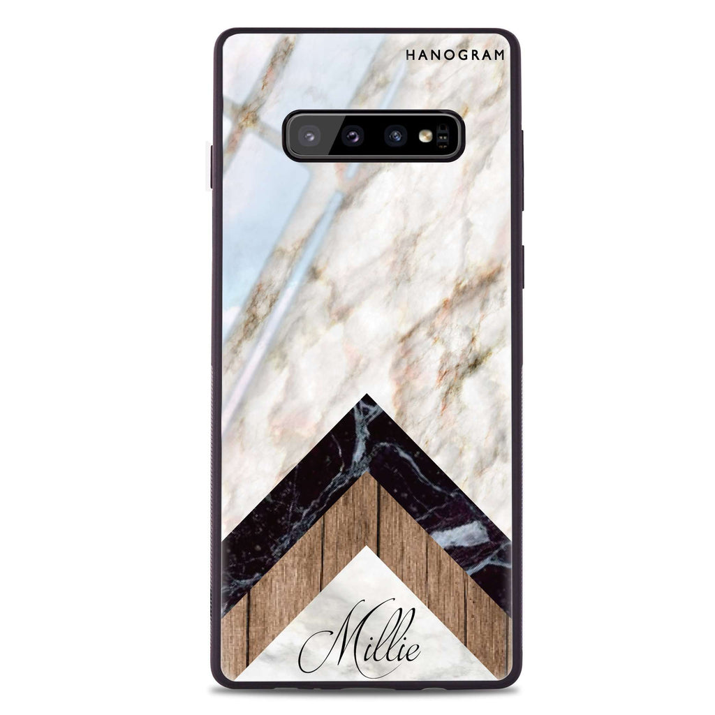 Marble & Wood Samsung S10 Plus Glass Case