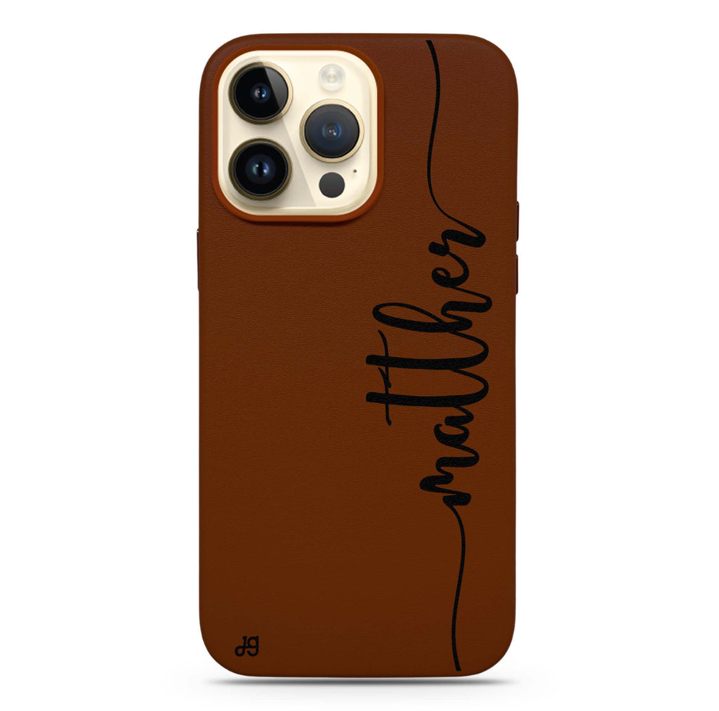 Vertical Script Handwritten MagSafe Leather Case