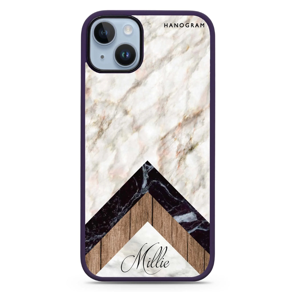 Marble & Wood iPhone 14 Plus MagSafe Compatible Impact Guard Bumper Case