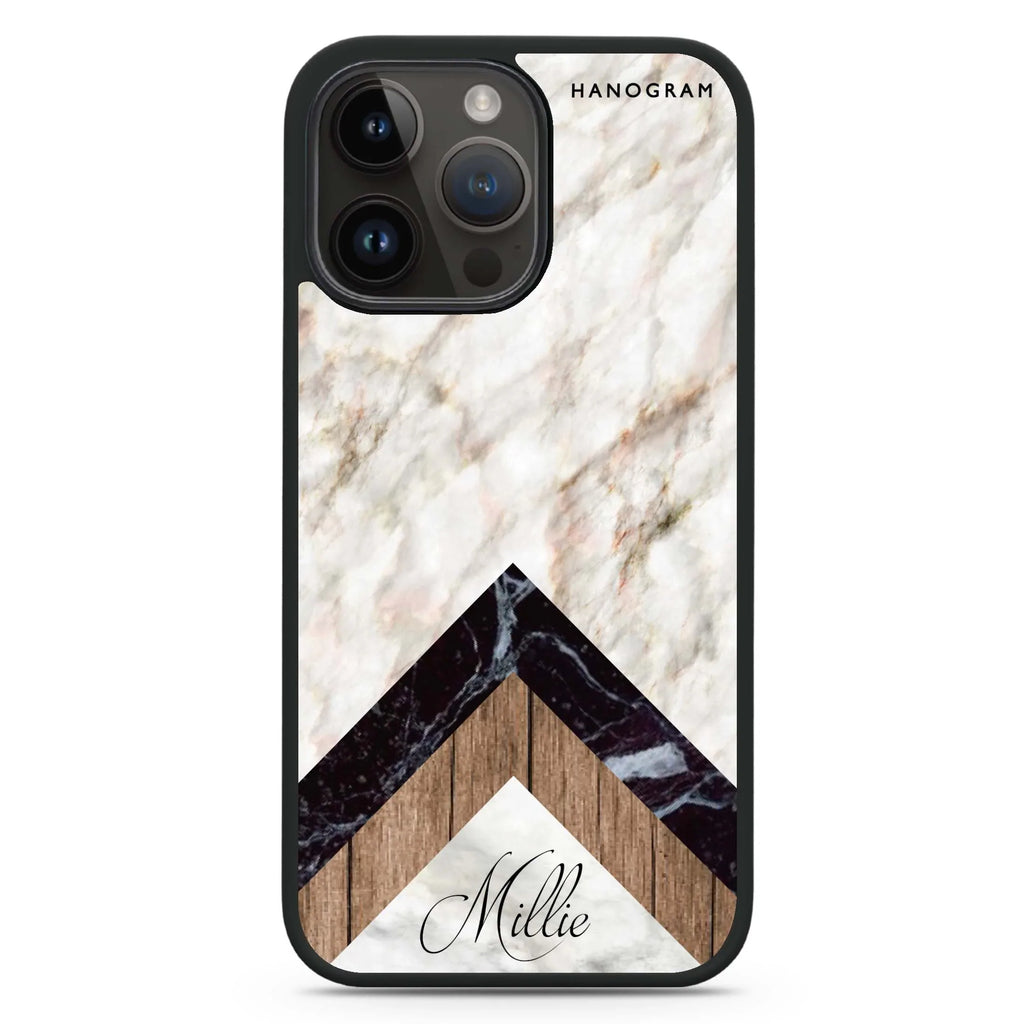 Marble & Wood MagSafe Compatible Impact Guard Bumper Case