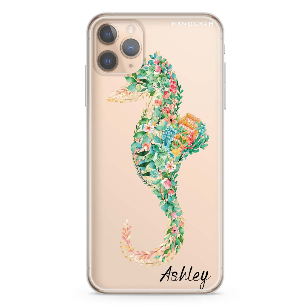 Floral Seahorse iPhone 11 Pro Max Ultra Clear Case