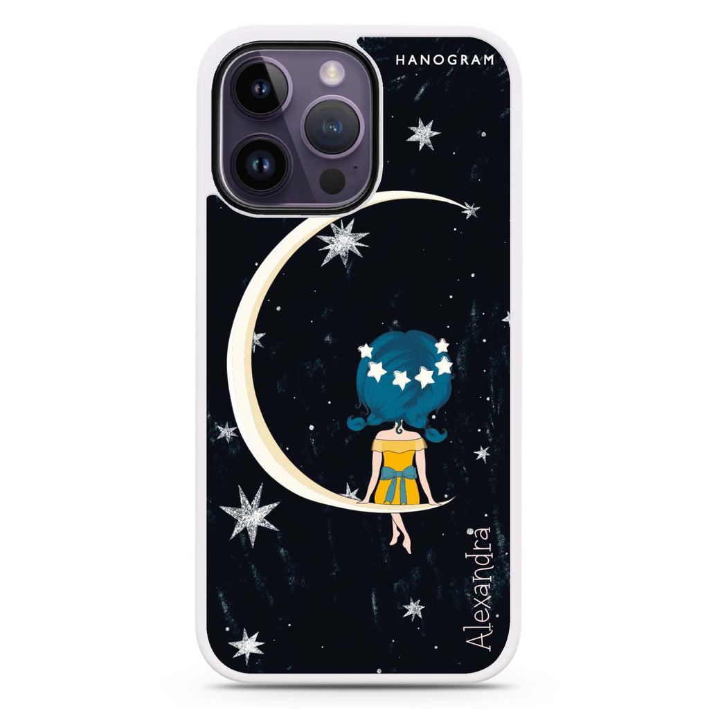 Cute Girl Moon Impact Guard Bumper Case