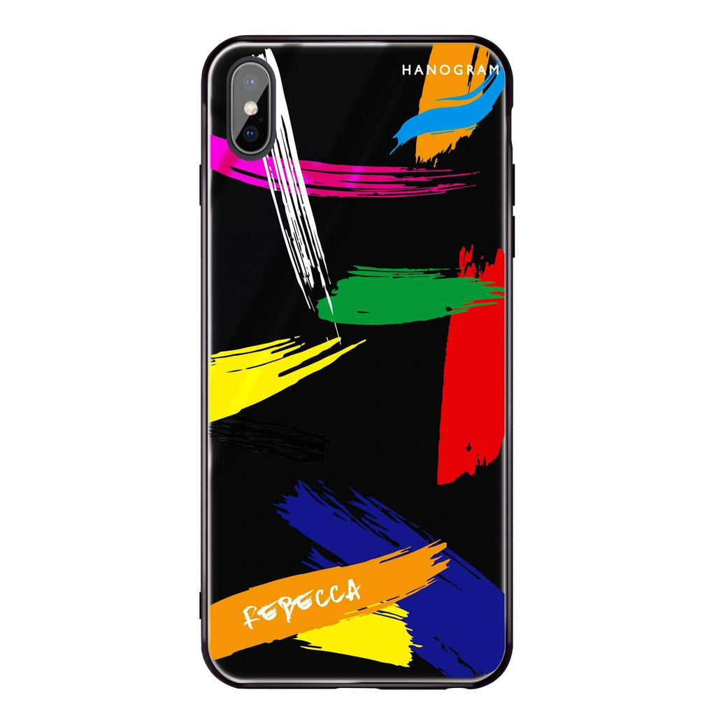 Brush Paint iPhone X Glass Case