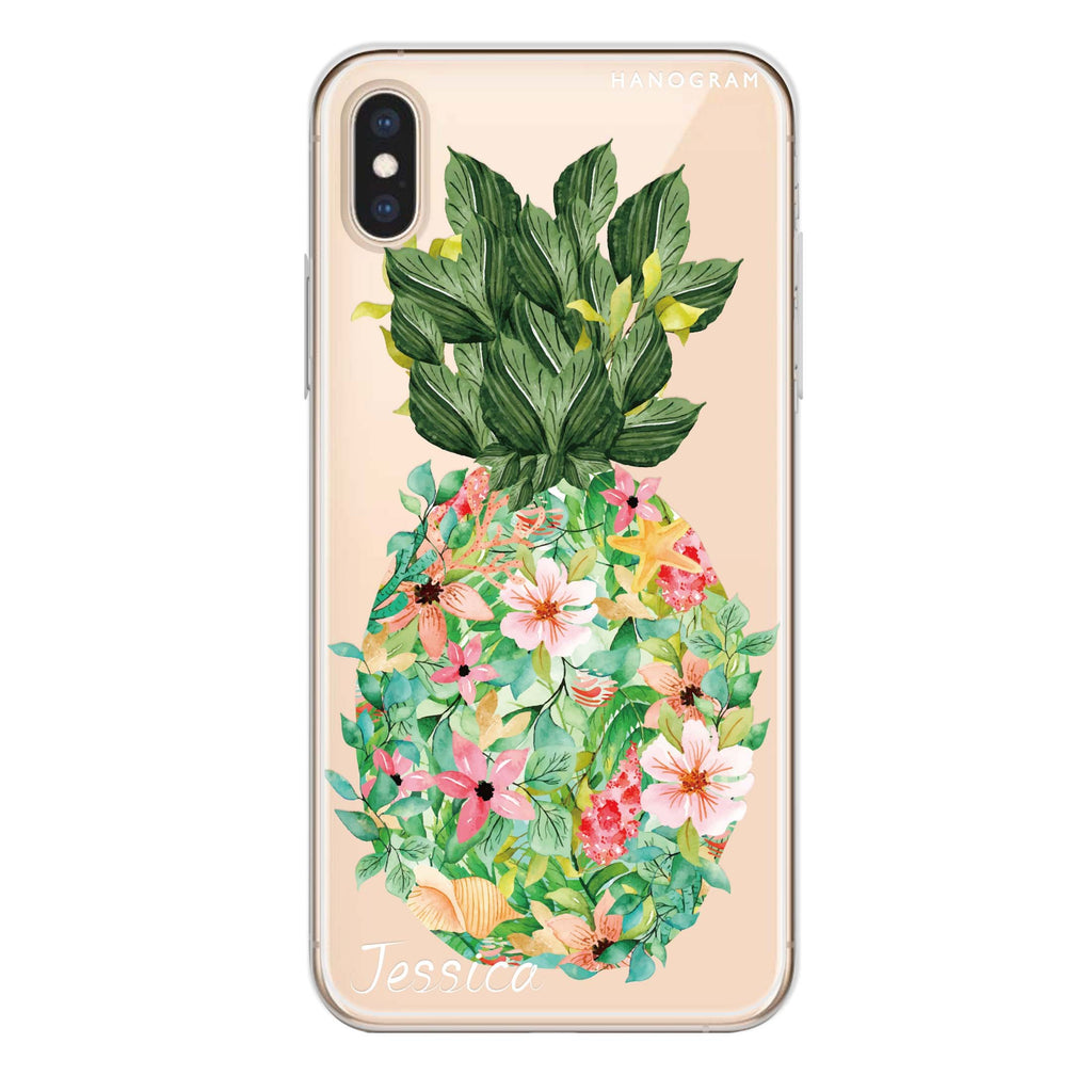 Floral Pineapple iPhone X Ultra Clear Case