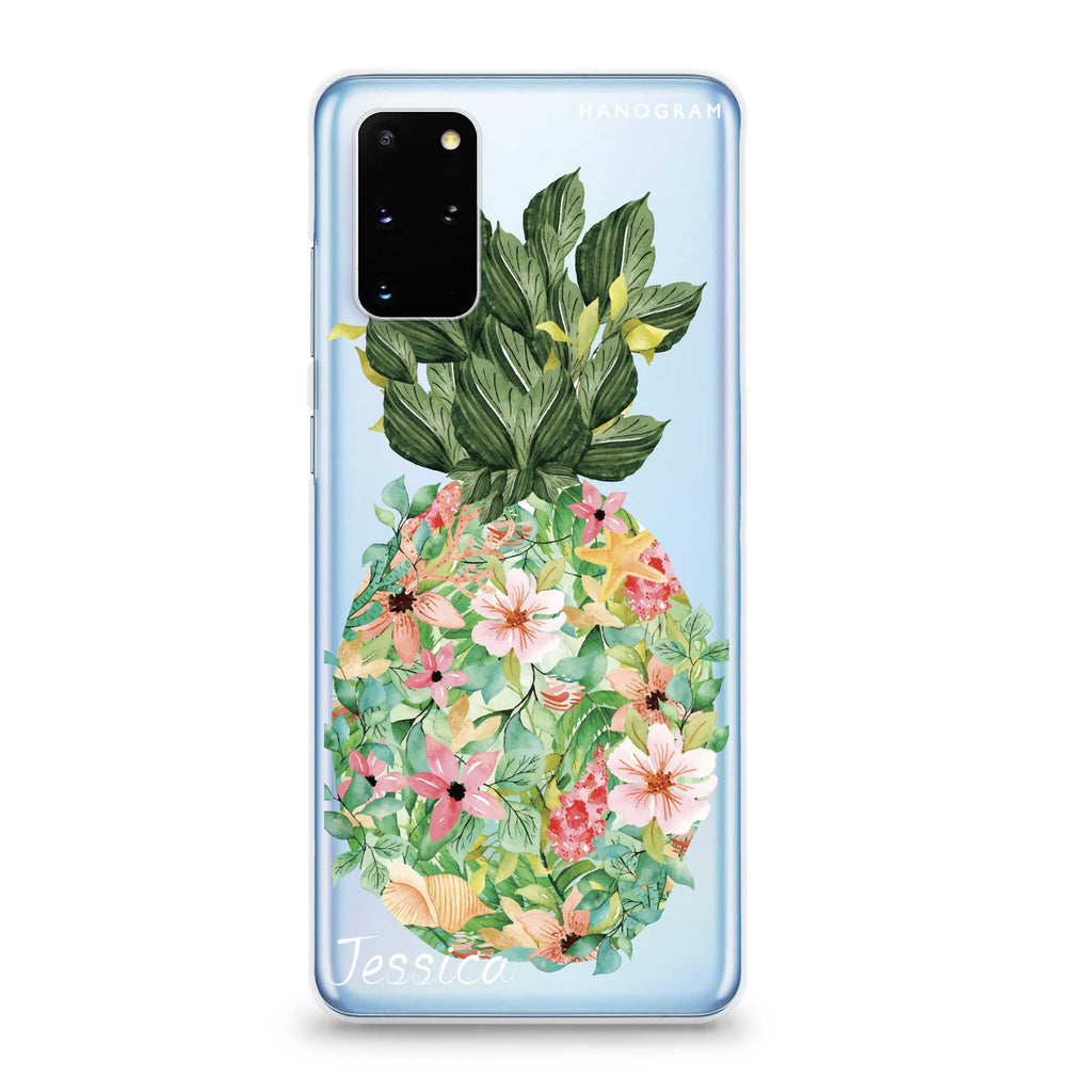 Floral Pineapple Samsung S20 Soft Clear Case