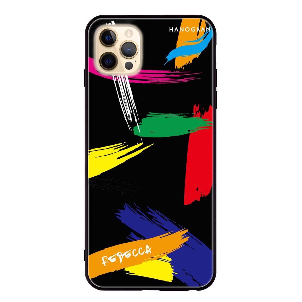 Brush Paint iPhone 12 Pro Max Glass Case