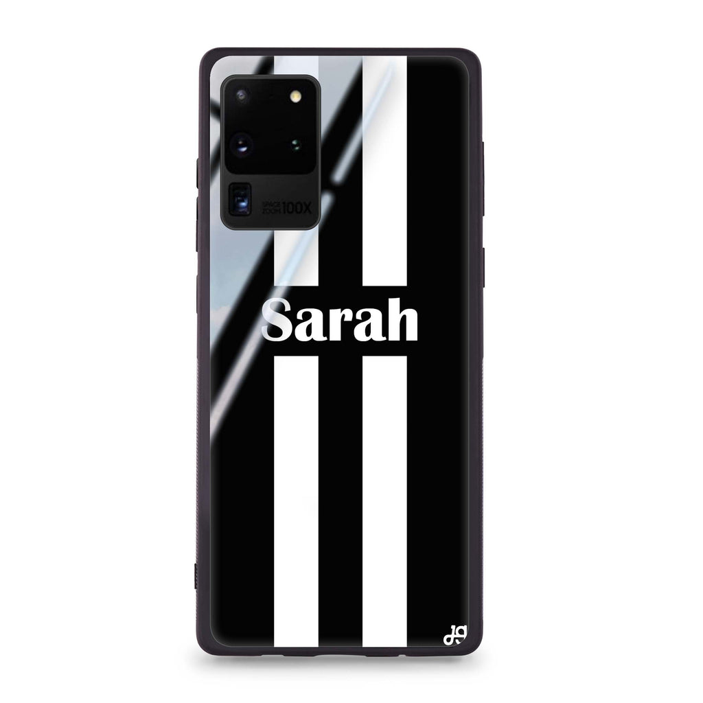 Black and white Stripes Samsung Glass Case