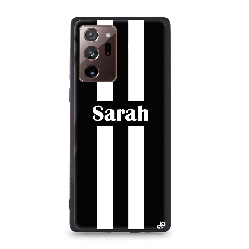 Black and white Stripes Samsung Note 20 Ultra Glass Case