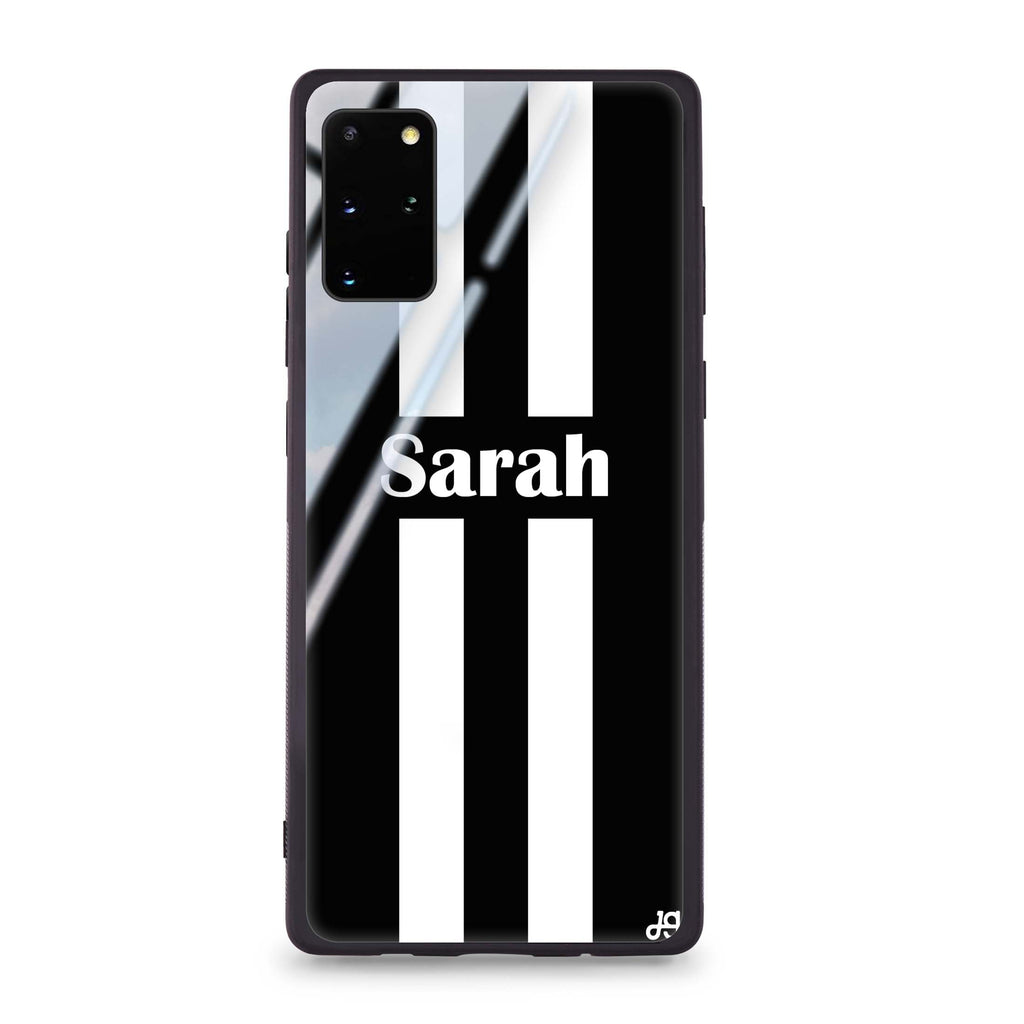 Black and white Stripes Samsung S20 Glass Case