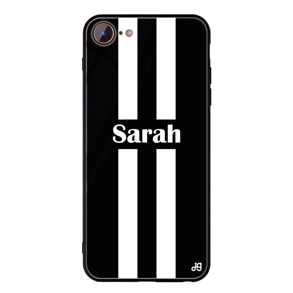 Black and white Stripes iPhone 8 Glass Case