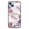 White Marble & Flower iPhone 14 Plus Glass Case