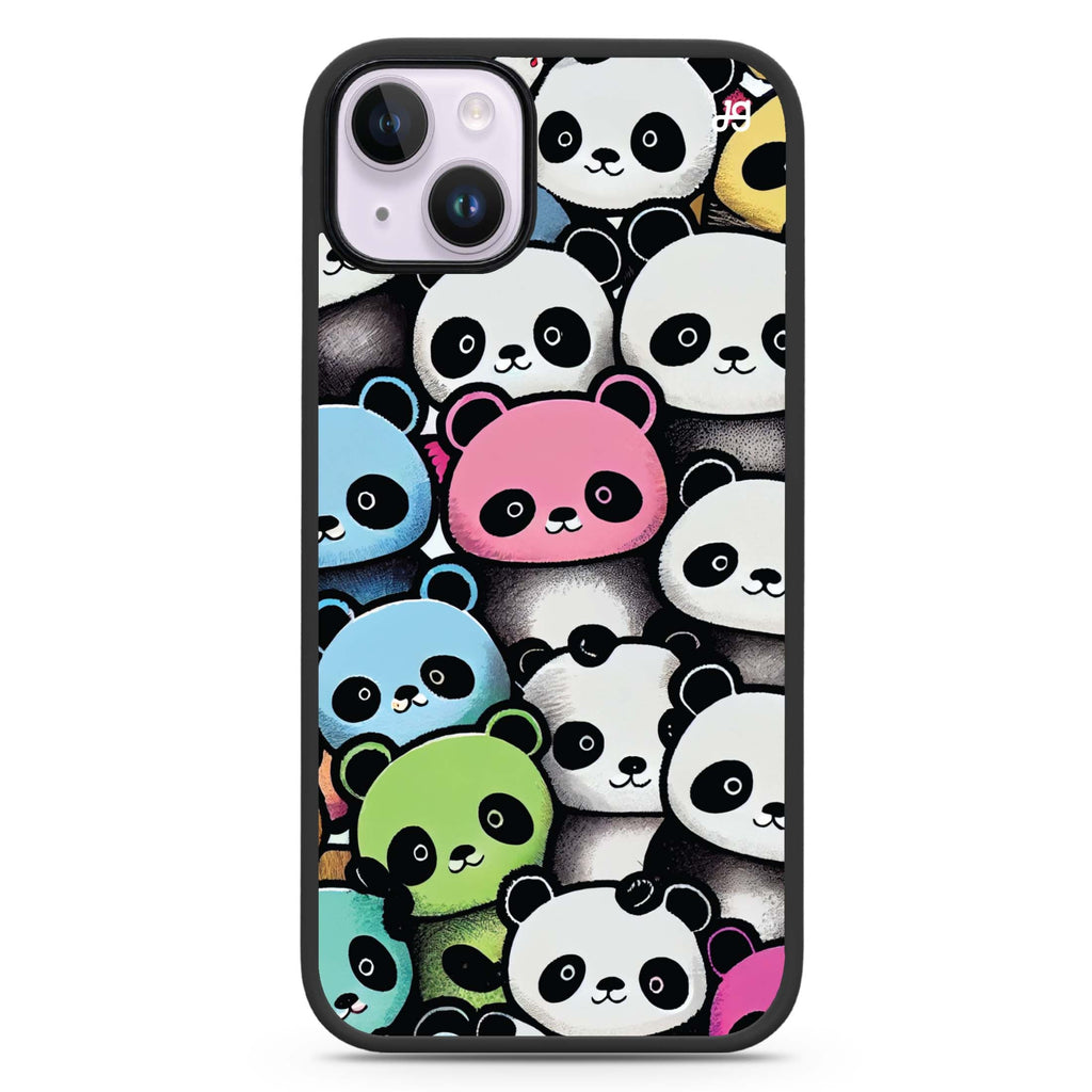 Cute Pandas iPhone 14 Plus MagSafe Compatible Impact Guard Bumper Case