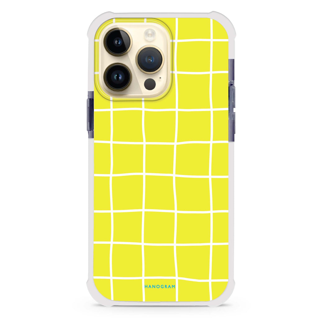 Yellow Checked Pattern MagSafe Compatible Ultra Shockproof Case