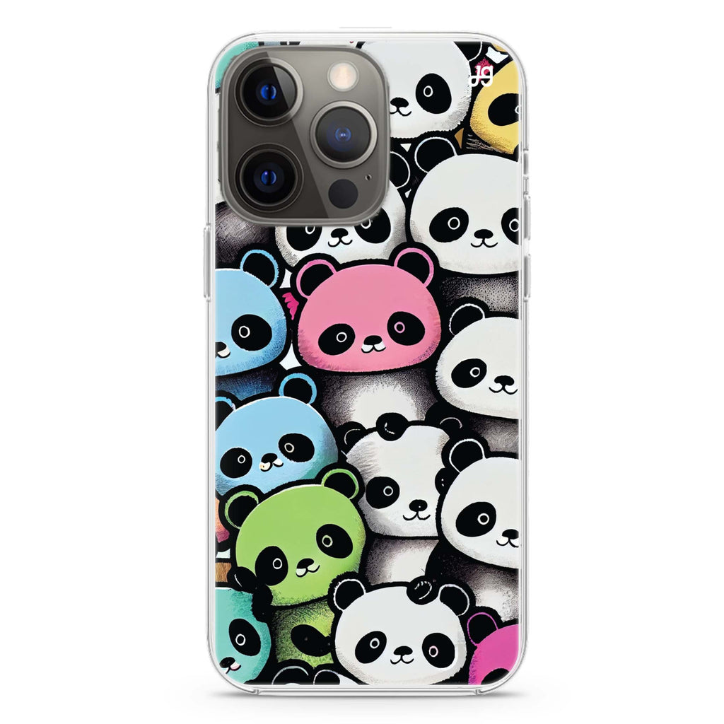 Cute Pandas iPhone 14 Pro Ultra Clear Case