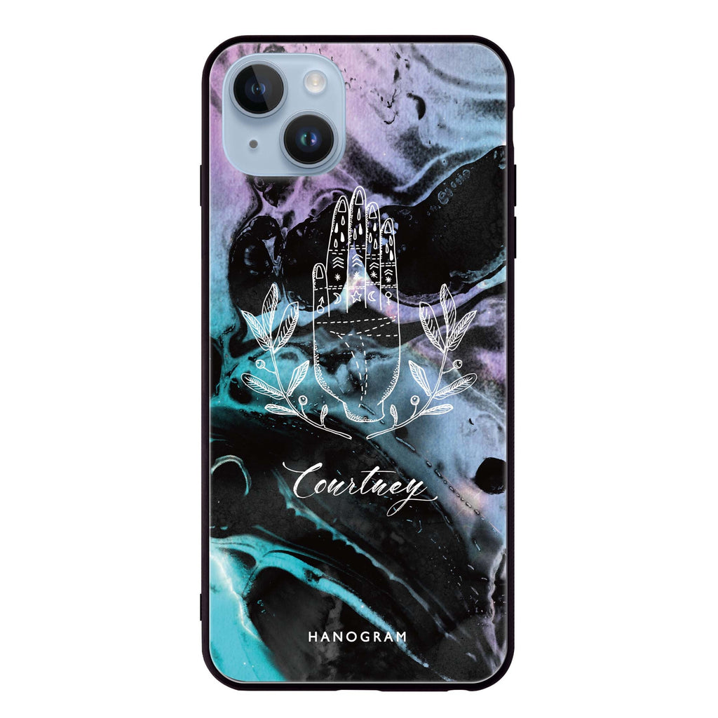 Marble Galaxy II iPhone 14 Plus Glass Case